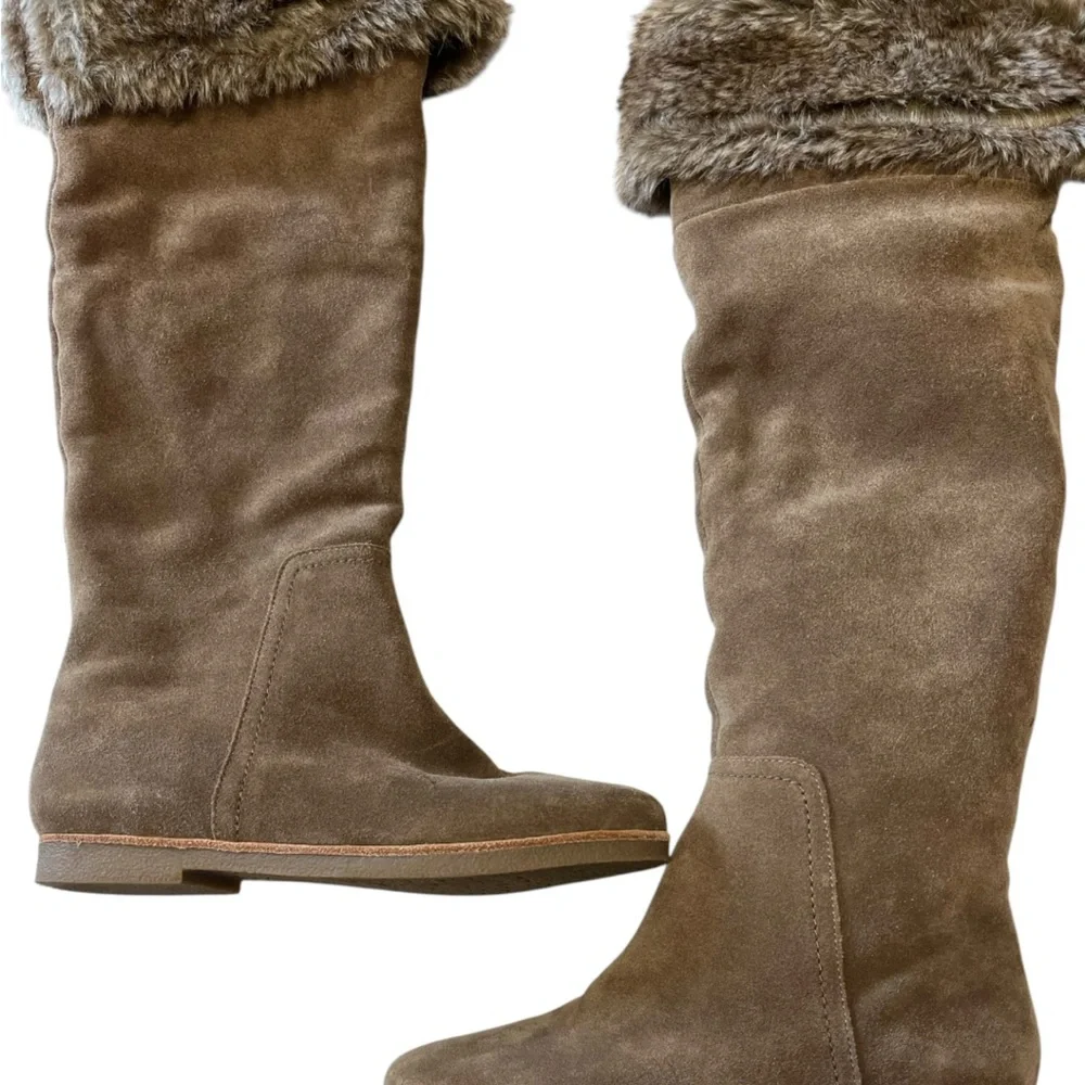Sam Edelman | S-Orlando Knee High Faux Fur Suede Leather‎ Boots 7